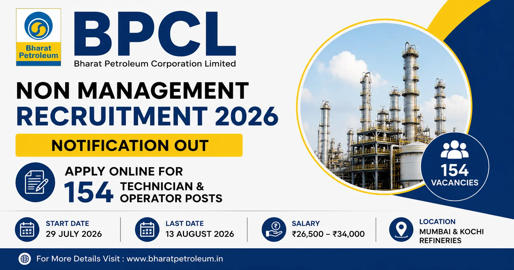 BPCL Non-Management Recruitment 2026