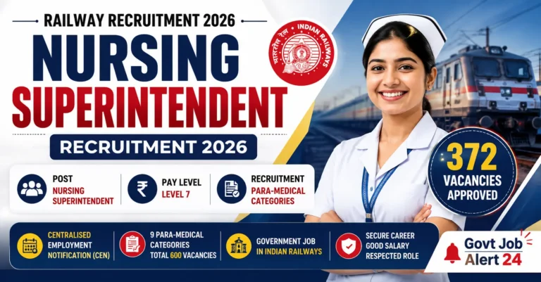 RRB Nursing Superintendent Notification 2026